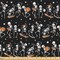 Ambesonne Halloween Fabric by The Yard, Skeletons with Pumpkins Skating Musician on Dark Background, Decorative Fabric for Upholstery and Home Accents, 3 Yards, Charcoal Grey
